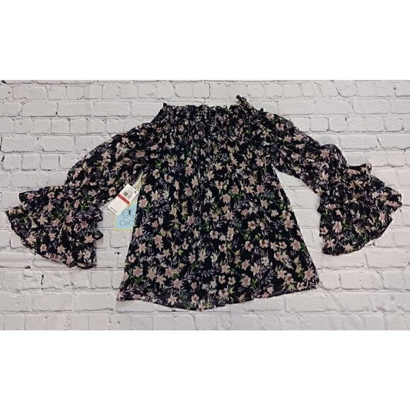 CeCe Botanic Charm Off the Shoulder Ruffle Sleeve Top/ NWT, Size XS - Picture 1 of 3